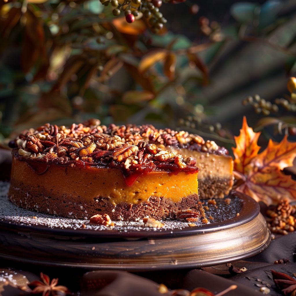 A beautifully arranged plate of autumn-inspired dishes, showcasing vibrant colors and textures under soft natural light.
